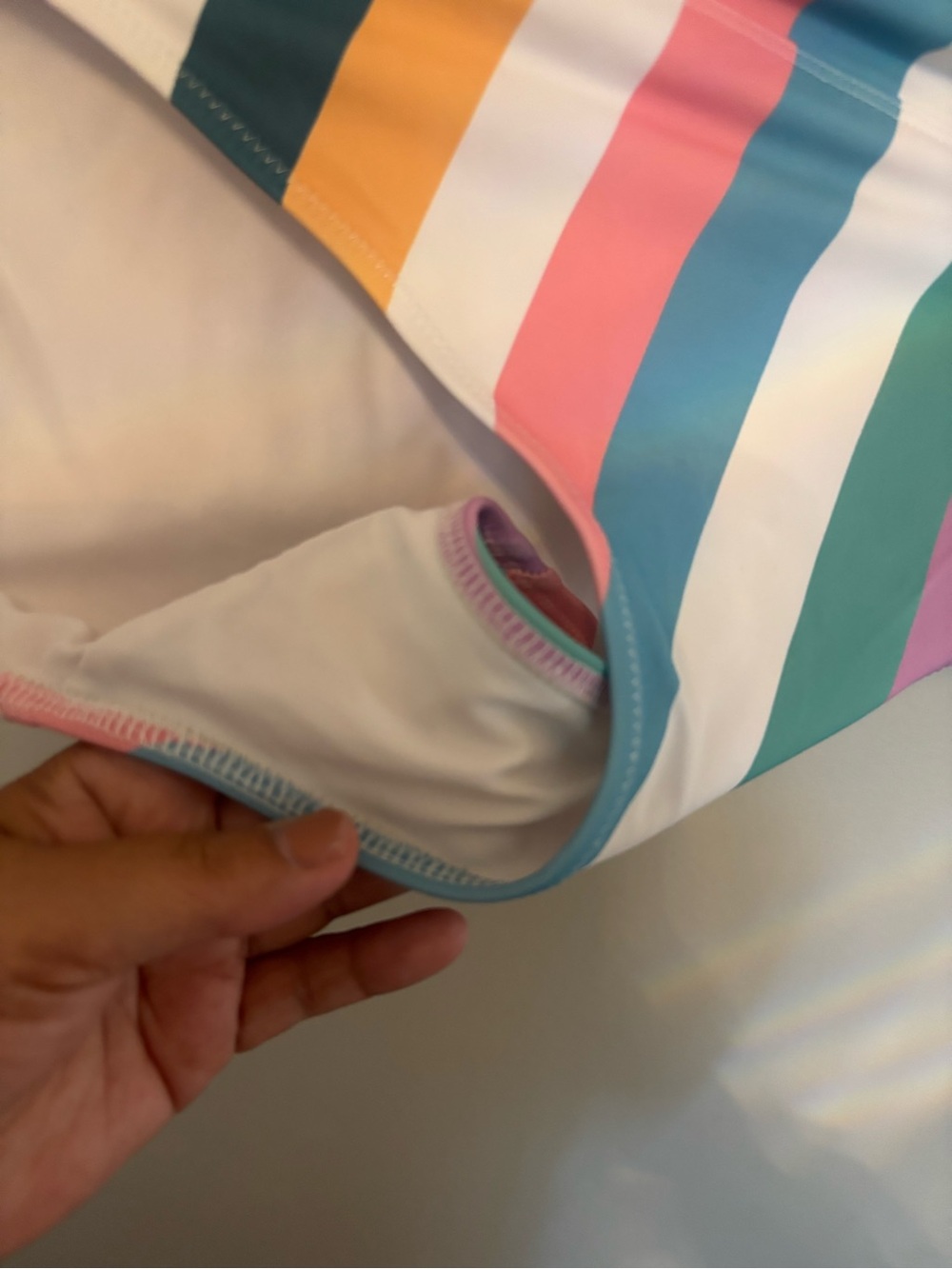 Maaji Girls Striped Two-Piece Bikini in Pink, Teal, Yellow, Blue, Purple, White - Picture 5 of 6